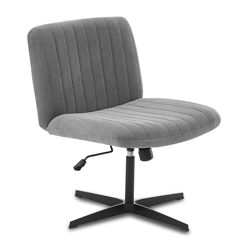 X-5122Gray Armless Leisure Chairs Velvet Thick Cushion Chair Ergonomic Rocking Upholstered Seat For Home Office Hotel Use
